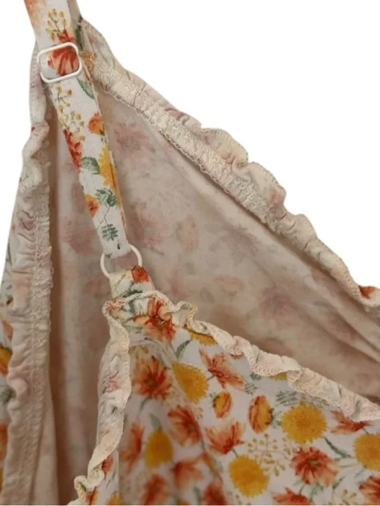 Torrid 3 Floral Cami Super Soft Knit Tank Orange Yellow Cottage Core - Picture 6 of 8